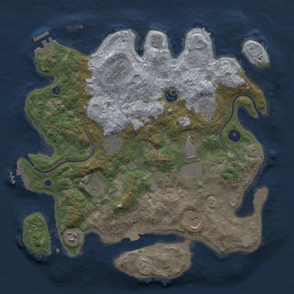 Rust Map: Procedural Map, Size: 3600, Seed: 990321, 15 Monuments