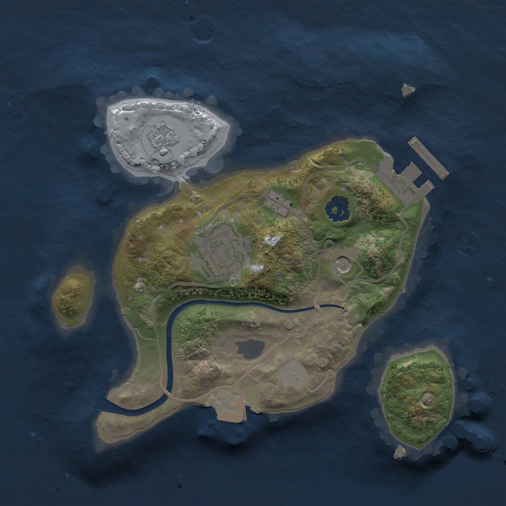 Rust Map: Procedural Map, Size: 2000, Seed: 2065077120, 5 Monuments