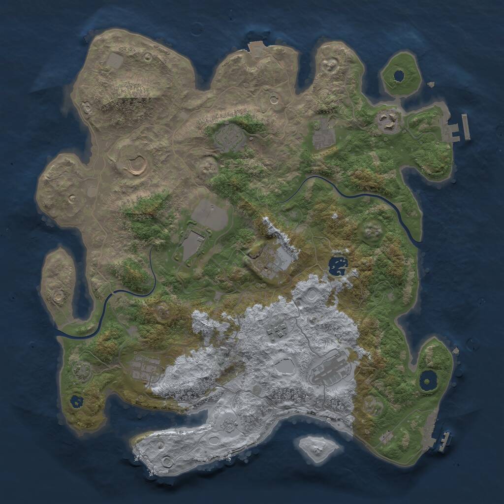 Rust Map: Procedural Map, Size: 3850, Seed: 34541, 16 Monuments