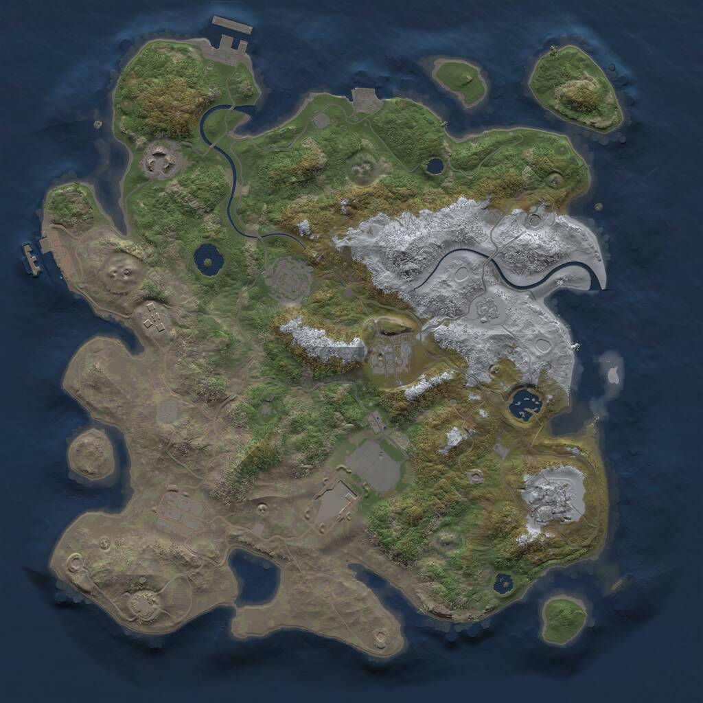 Rust Map: Procedural Map, Size: 3500, Seed: 1262934, 14 Monuments
