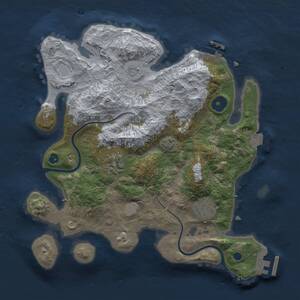 Thumbnail Rust Map: Procedural Map, Size: 3000, Seed: 120668600, 7 Monuments