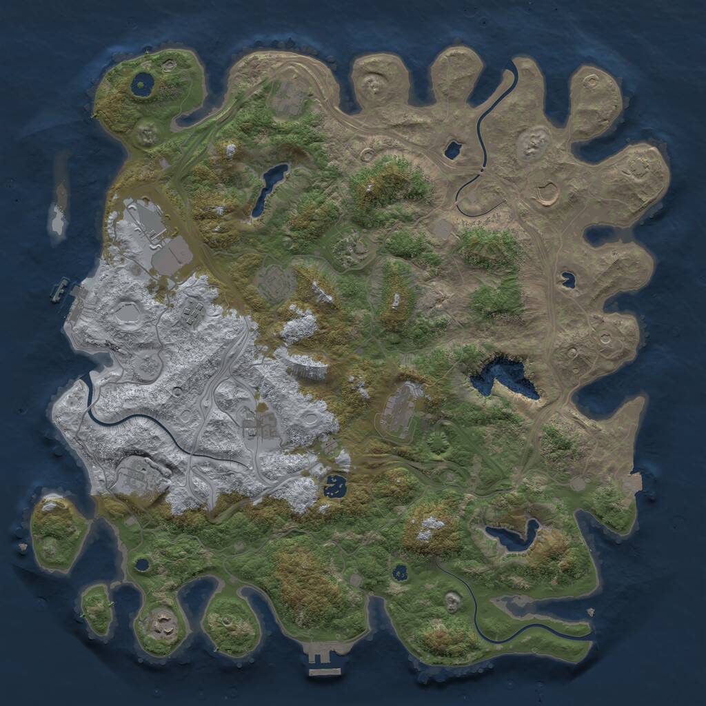 Rust Map: Procedural Map, Size: 4500, Seed: 785268367, 17 Monuments