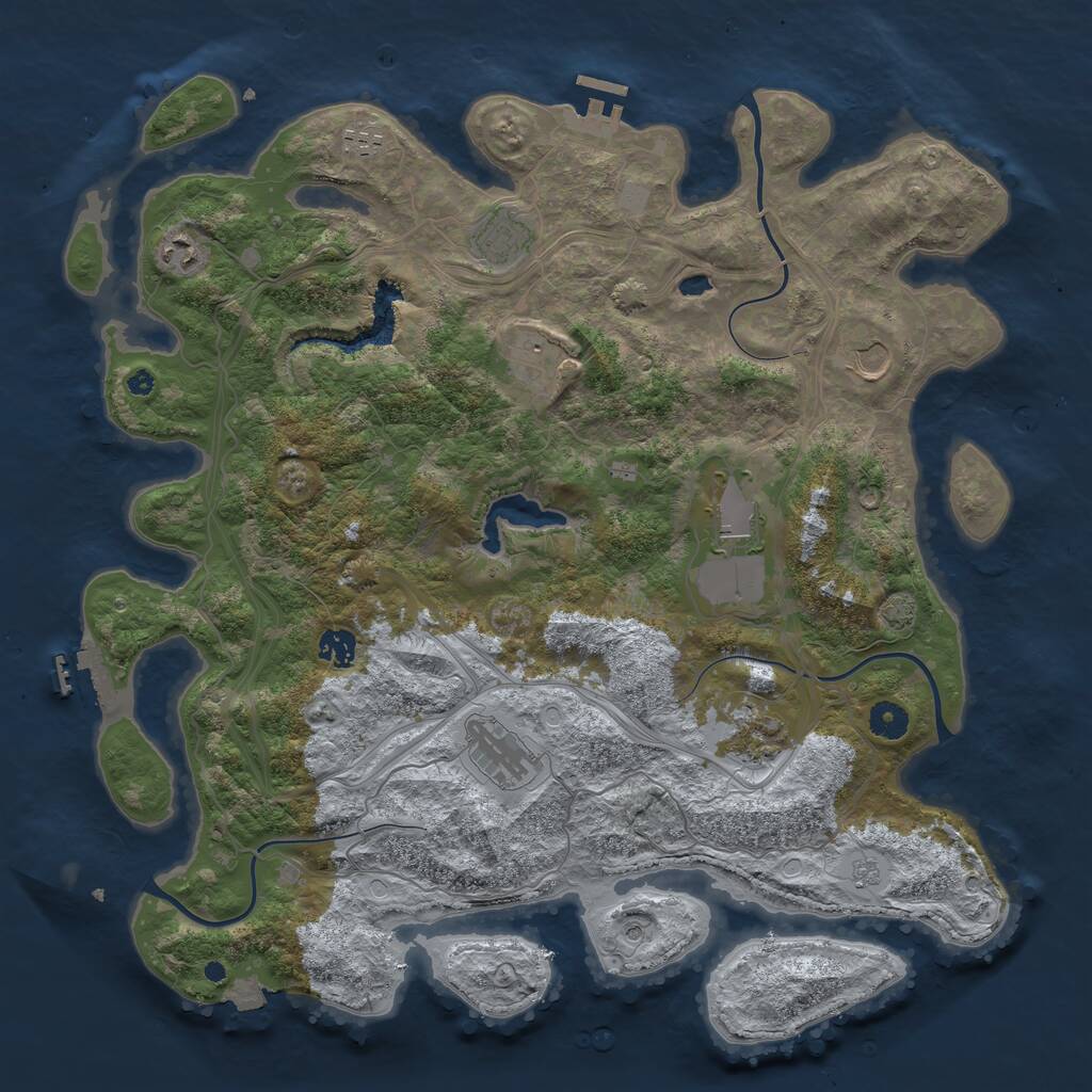 Rust Map: Procedural Map, Size: 4250, Seed: 141986, 15 Monuments