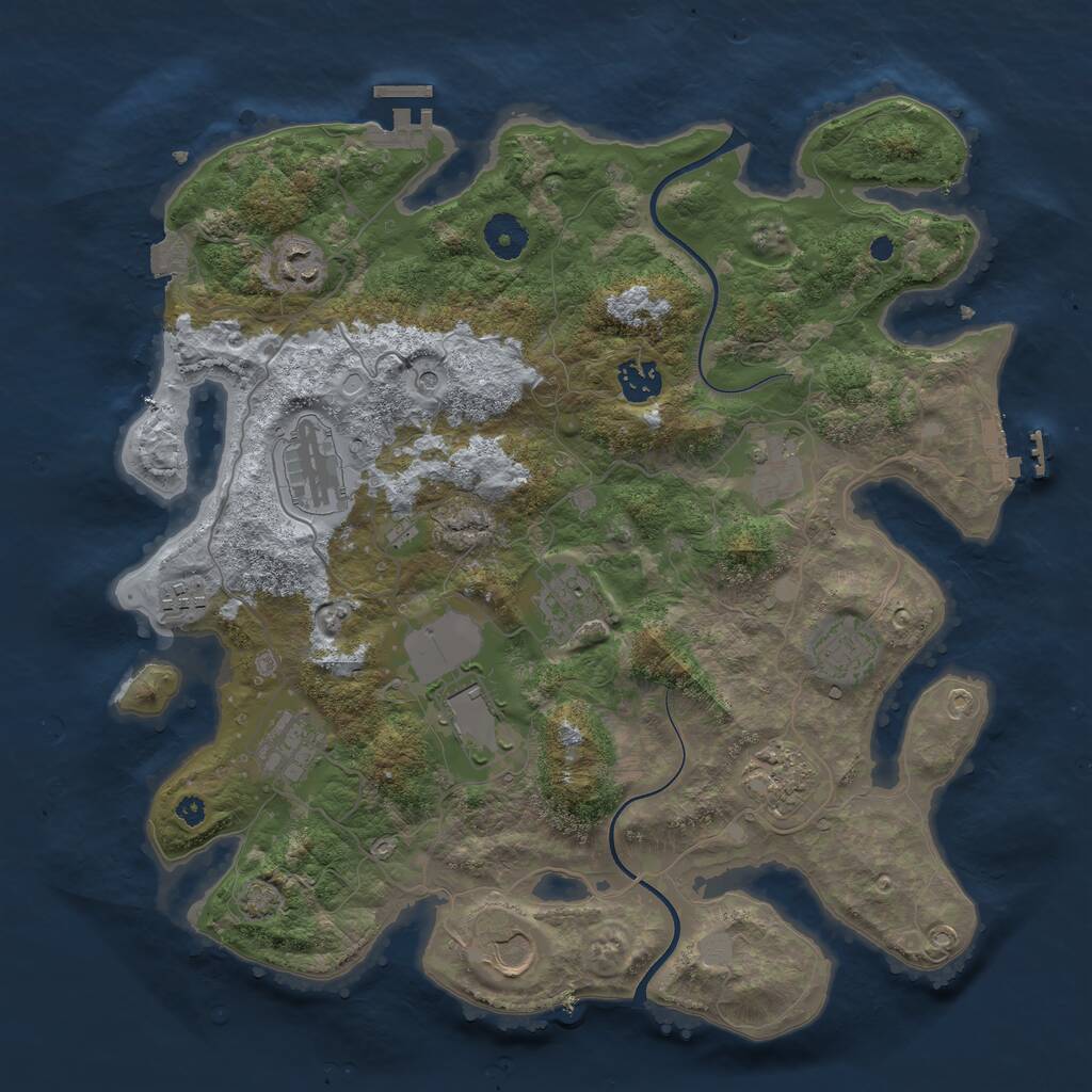 Rust Map: Procedural Map, Size: 3750, Seed: 1394316894, 16 Monuments