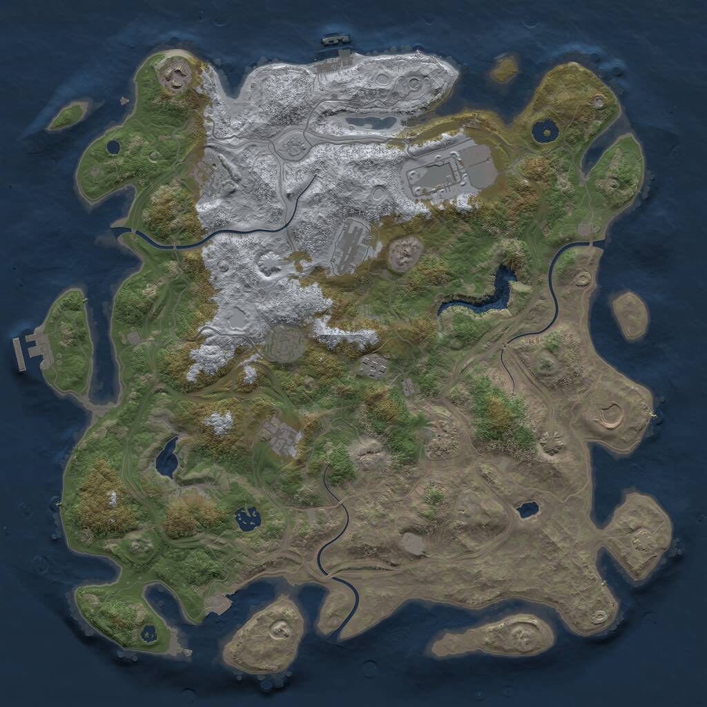 Rust Map: Procedural Map, Size: 4250, Seed: 17891465, 16 Monuments