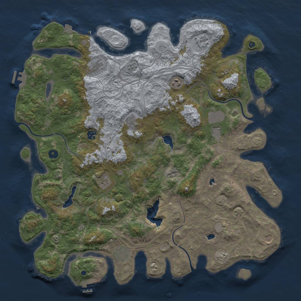 Rust Map: Procedural Map, Size: 4800, Seed: 744974453, 16 Monuments