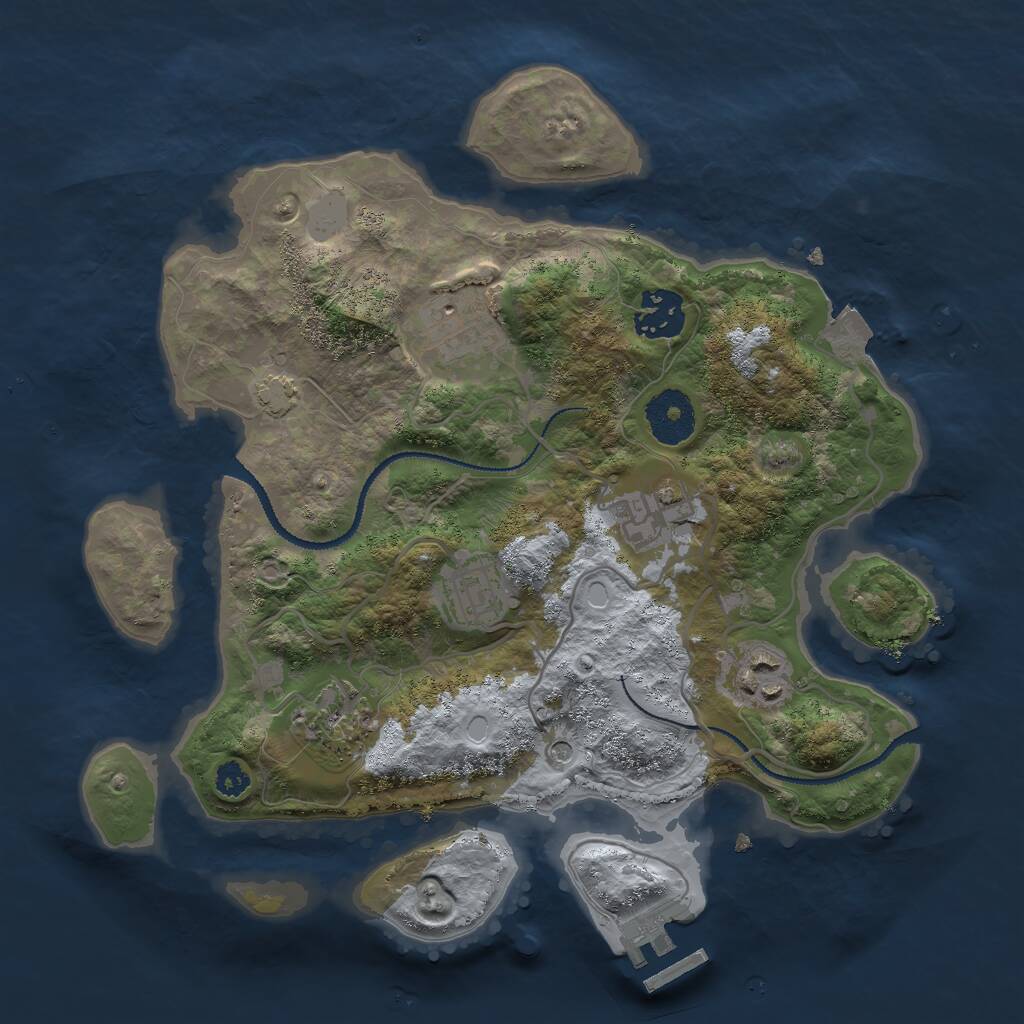 Rust Map: Procedural Map, Size: 3000, Seed: 1152886263, 10 Monuments