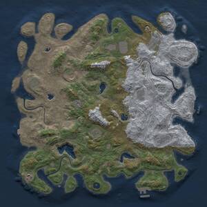 Thumbnail Rust Map: Procedural Map, Size: 4500, Seed: 532224221, 16 Monuments