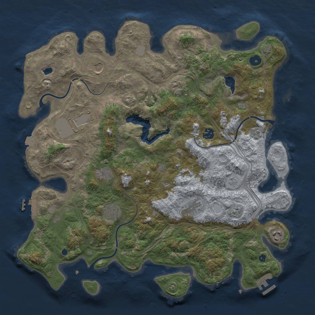 Rust Map: Procedural Map, Size: 4250, Seed: 542300504, 15 Monuments