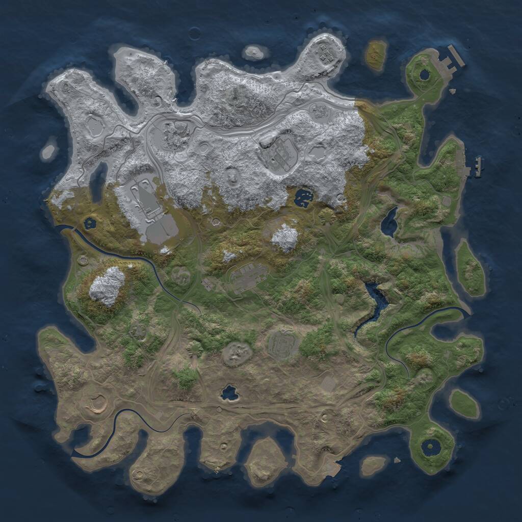 Rust Map: Procedural Map, Size: 4250, Seed: 1948994570, 14 Monuments