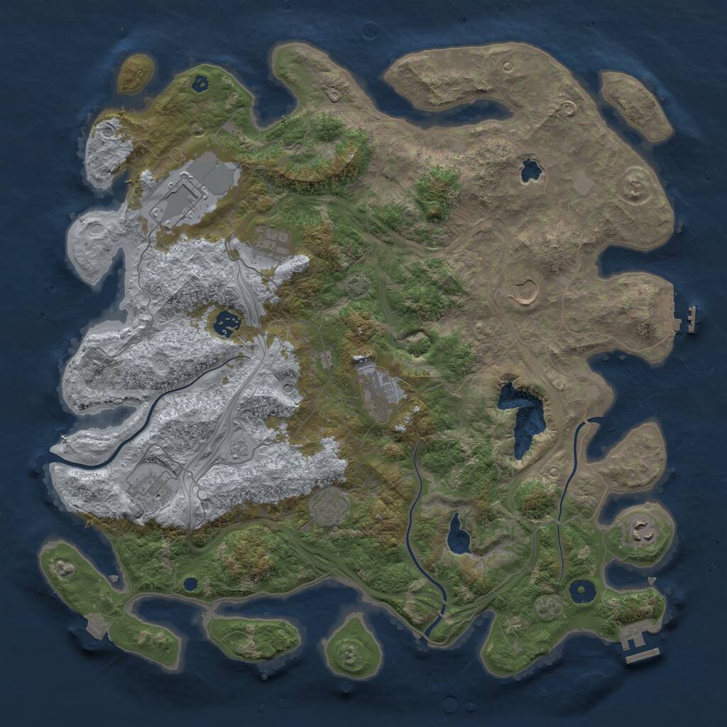 Rust Map: Procedural Map, Size: 4300, Seed: 259713, 14 Monuments