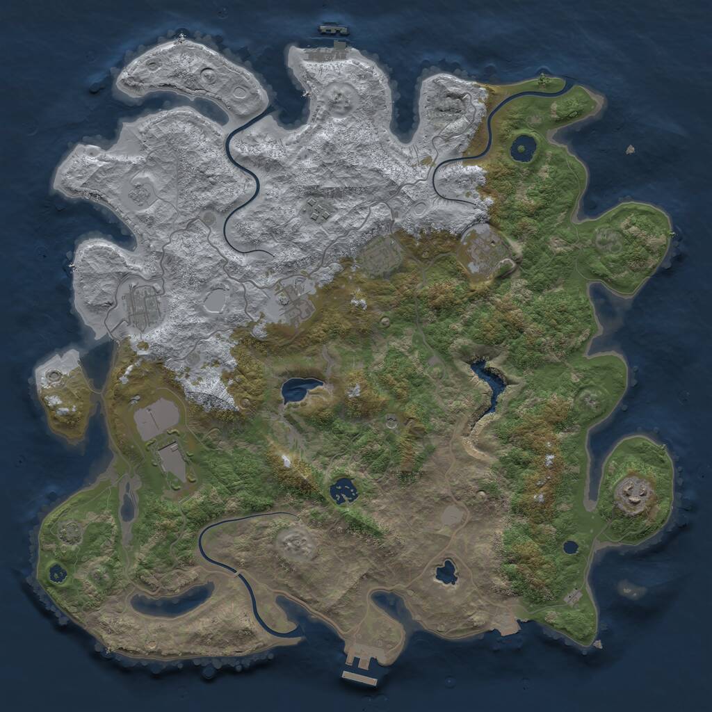 Rust Map: Procedural Map, Size: 4100, Seed: 184979814, 14 Monuments