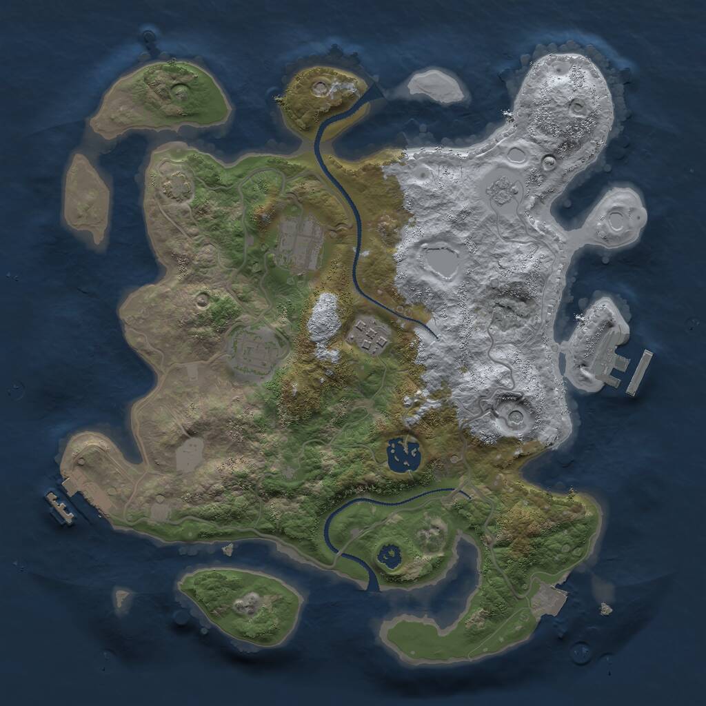 Rust Map: Procedural Map, Size: 3000, Seed: 1541108756, 10 Monuments