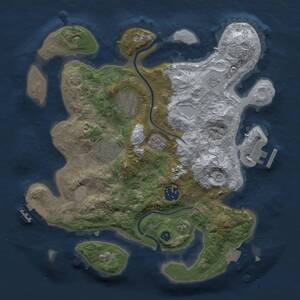 Thumbnail Rust Map: Procedural Map, Size: 3000, Seed: 1541108756, 10 Monuments