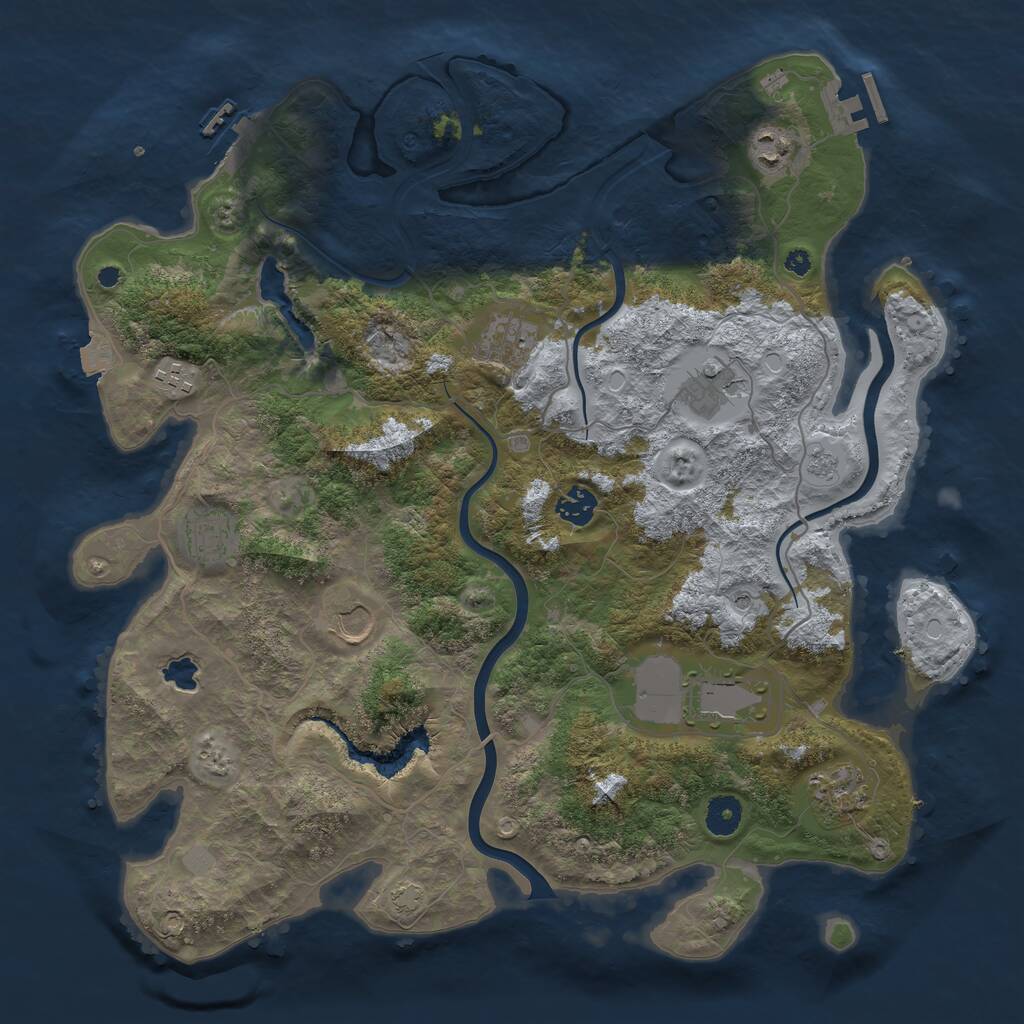 Rust Map: Procedural Map, Size: 4000, Seed: 764987163, 15 Monuments