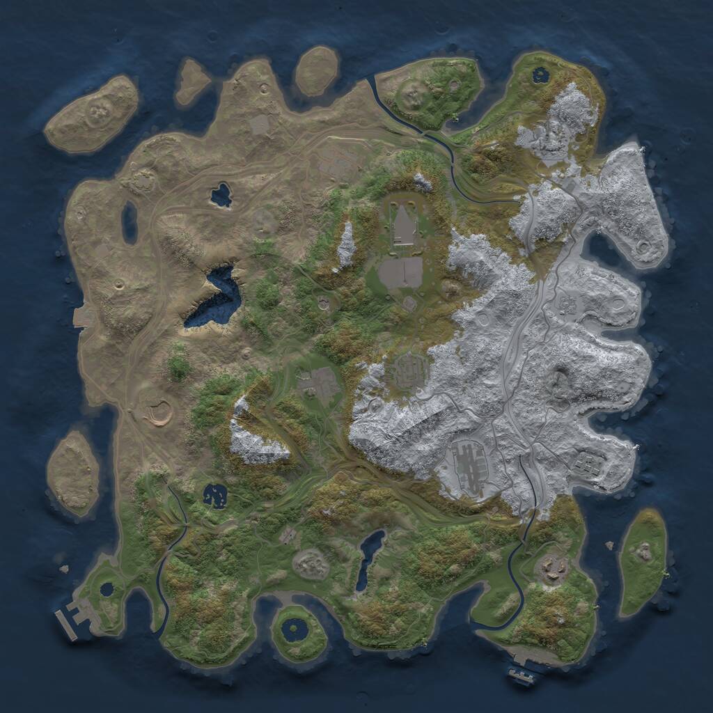 Rust Map: Procedural Map, Size: 4250, Seed: 692368, 16 Monuments