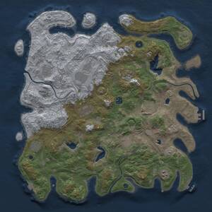 Thumbnail Rust Map: Procedural Map, Size: 4500, Seed: 384046833, 16 Monuments