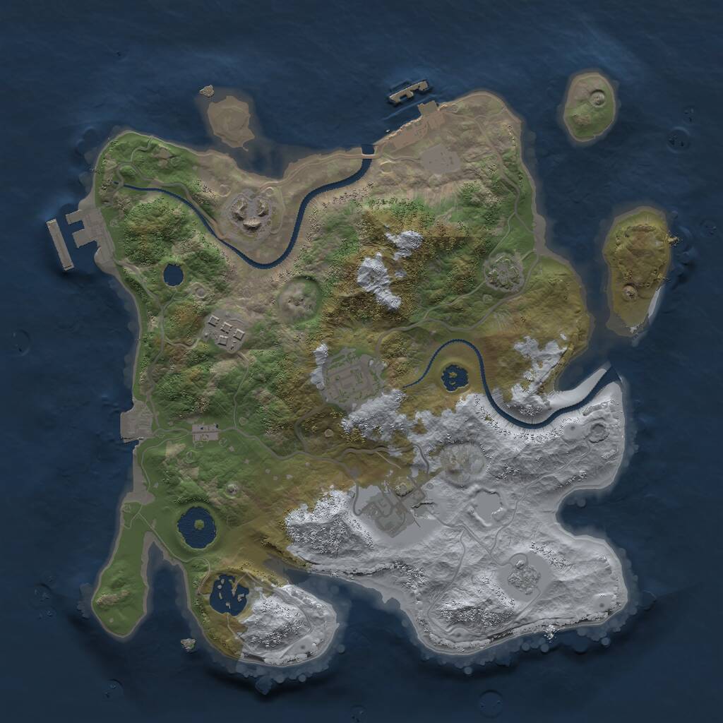 Rust Map: Procedural Map, Size: 2800, Seed: 8888689, 10 Monuments