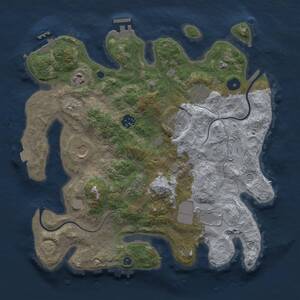 Thumbnail Rust Map: Procedural Map, Size: 3500, Seed: 6137, 13 Monuments