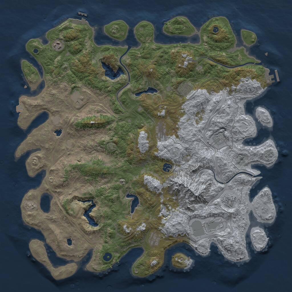 Rust Map: Procedural Map, Size: 5000, Seed: 108860659, 16 Monuments
