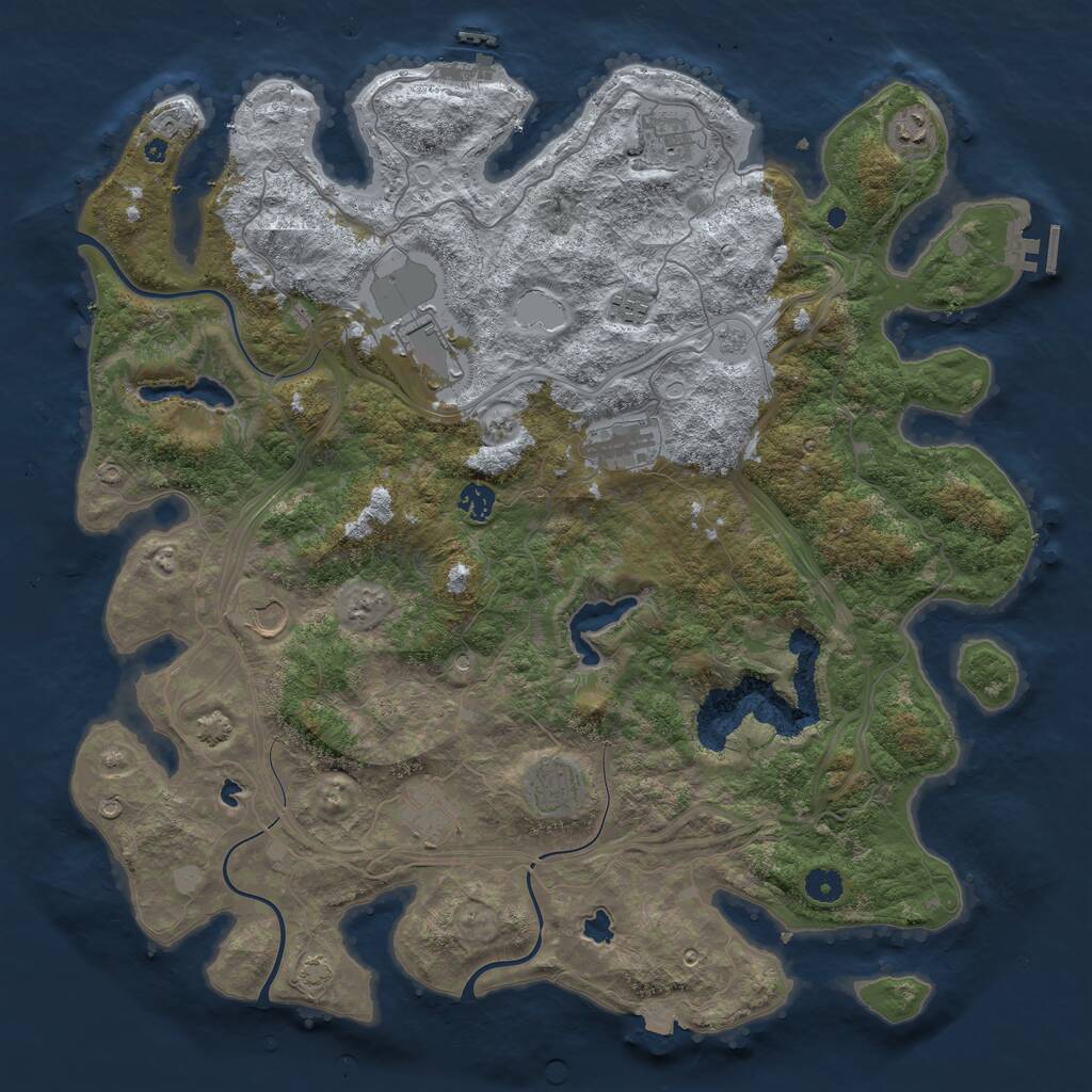 Rust Map: Procedural Map, Size: 4500, Seed: 460479323, 15 Monuments