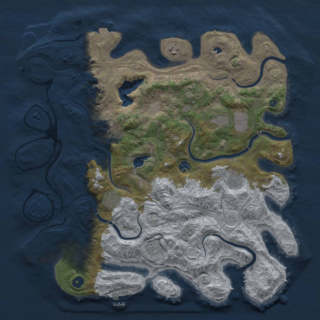 Rust Map: Procedural Map, Size: 4250, Seed: 158968118, 14 Monuments