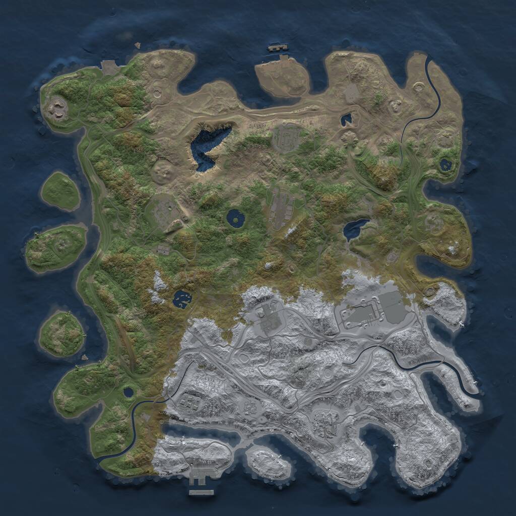 Rust Map: Procedural Map, Size: 4250, Seed: 158968118, 15 Monuments