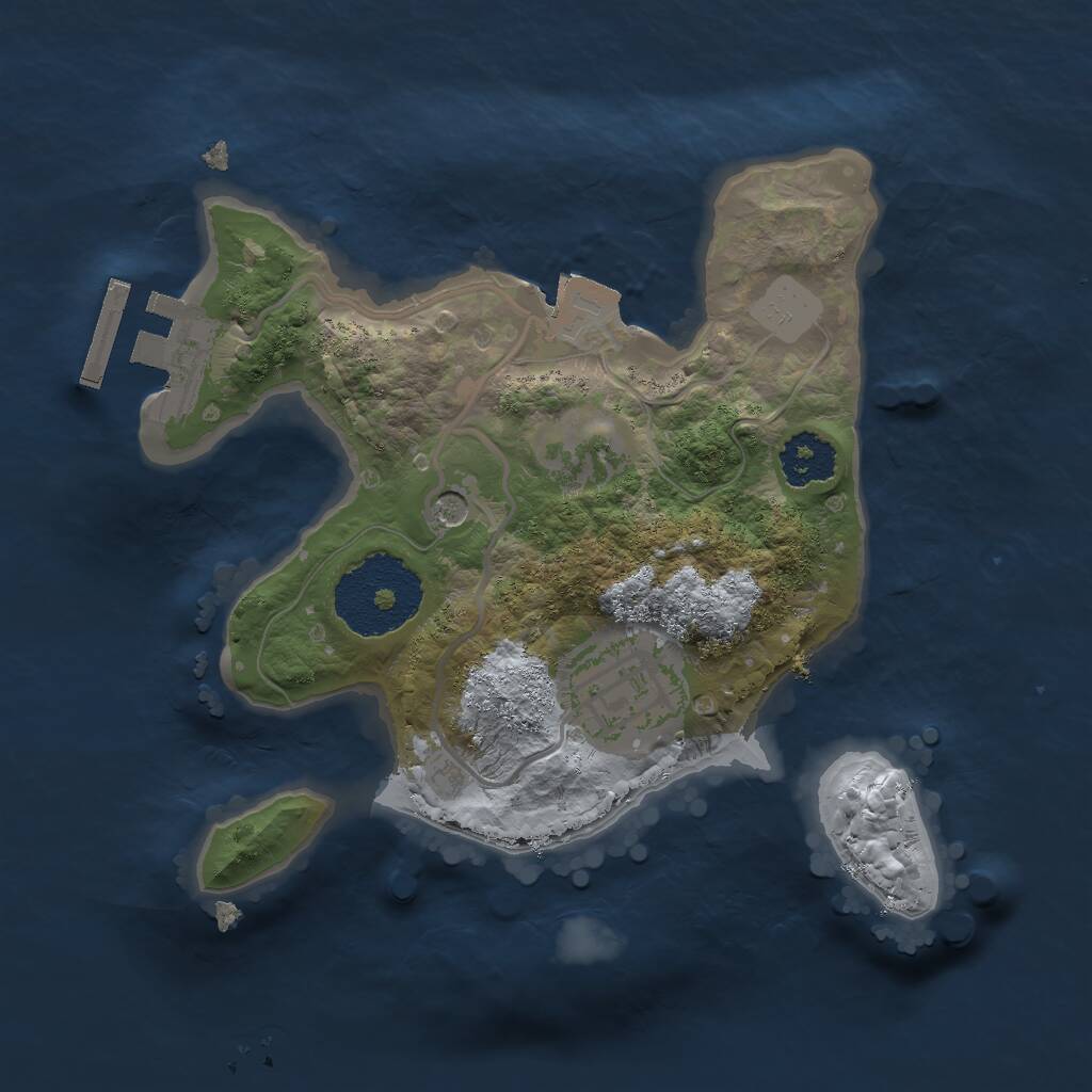 Rust Map: Procedural Map, Size: 2000, Seed: 720001318, 4 Monuments