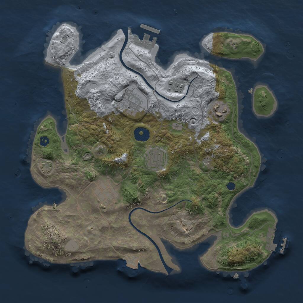 Rust Map: Procedural Map, Size: 3000, Seed: 45638351, 10 Monuments
