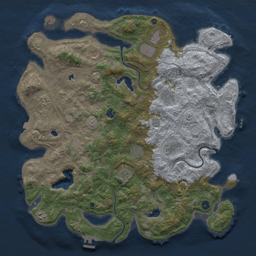 Rust Map: Procedural Map, Size: 4500, Seed: 1369334904, 17 Monuments