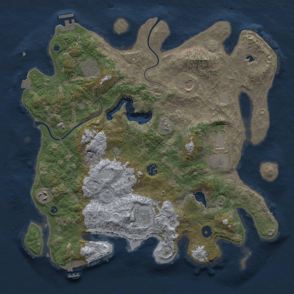 Rust Map: Procedural Map, Size: 4000, Seed: 1506809665, 12 Monuments