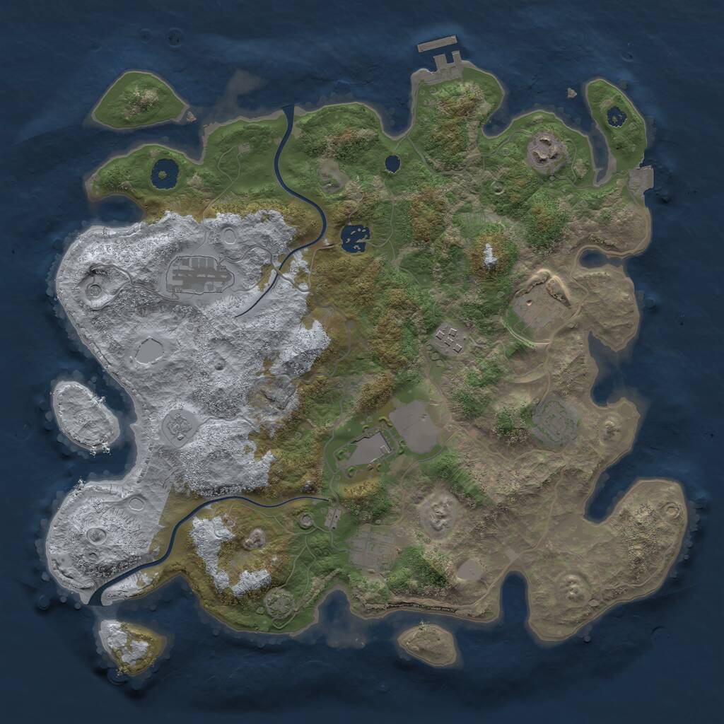 Rust Map: Procedural Map, Size: 3700, Seed: 998130, 13 Monuments