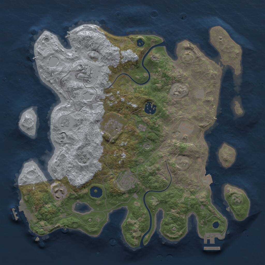 Rust Map: Procedural Map, Size: 3300, Seed: 1908579864, 13 Monuments