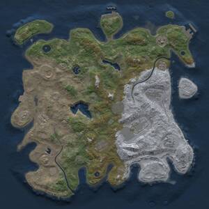 Thumbnail Rust Map: Procedural Map, Size: 4000, Seed: 2058584210, 15 Monuments