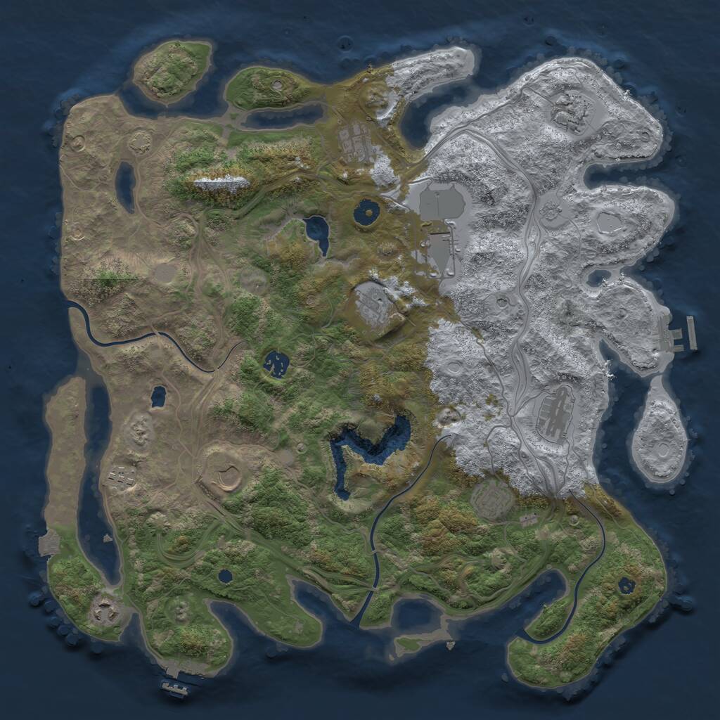 Rust Map: Procedural Map, Size: 4250, Seed: 1586216751, 16 Monuments