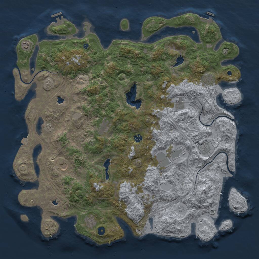 Rust Map: Procedural Map, Size: 4800, Seed: 2063454451, 17 Monuments