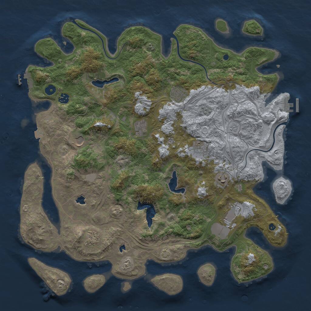 Rust Map: Procedural Map, Size: 4500, Seed: 406161198, 15 Monuments