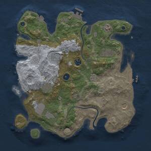 Thumbnail Rust Map: Procedural Map, Size: 3500, Seed: 1552708181, 15 Monuments