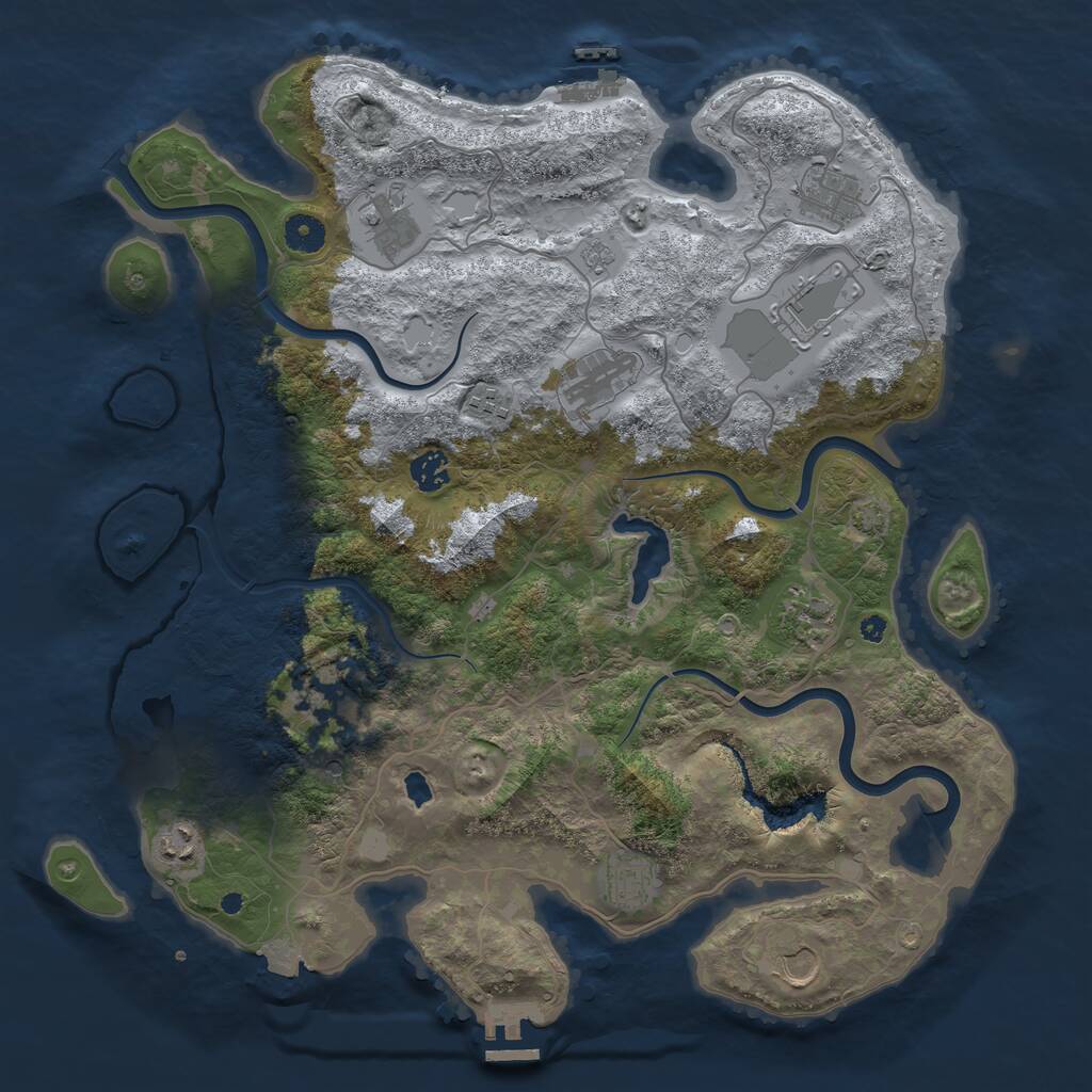 Rust Map: Procedural Map, Size: 4096, Seed: 1504523105, 17 Monuments