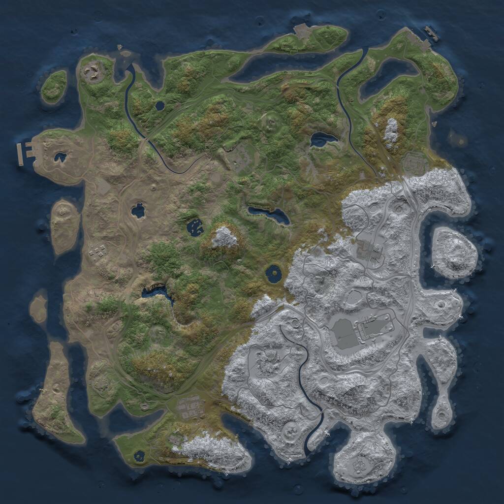 Rust Map: Procedural Map, Size: 4500, Seed: 602210555, 15 Monuments
