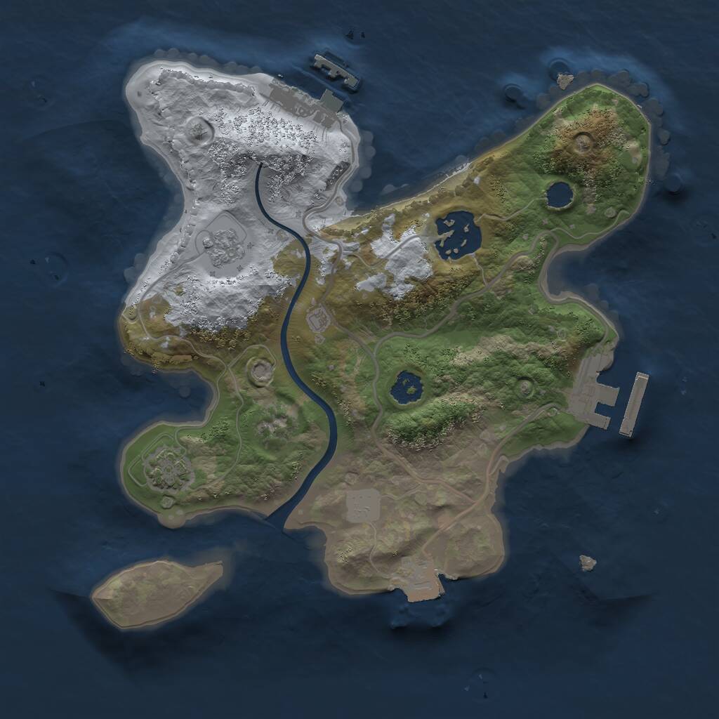 Rust Map: Procedural Map, Size: 2250, Seed: 362128487, 6 Monuments