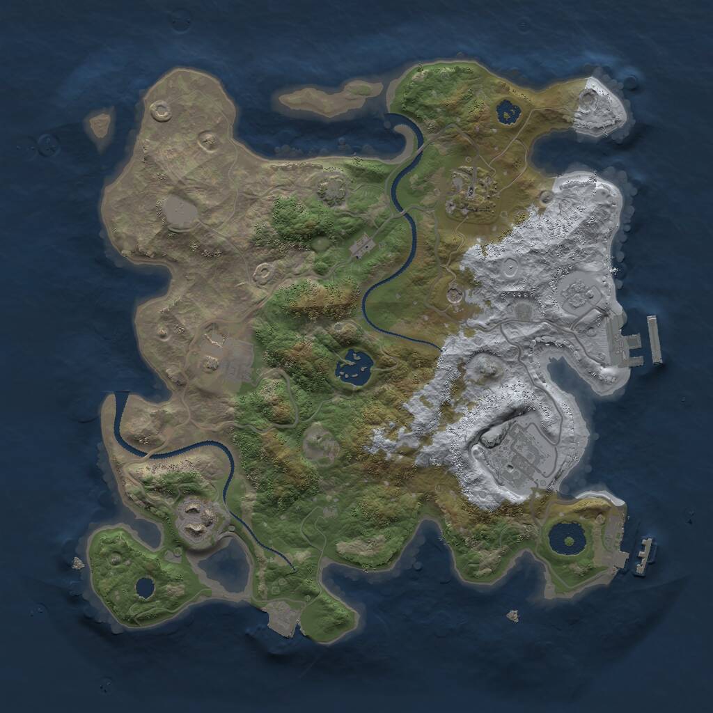 Rust Map: Procedural Map, Size: 3000, Seed: 99131, 11 Monuments