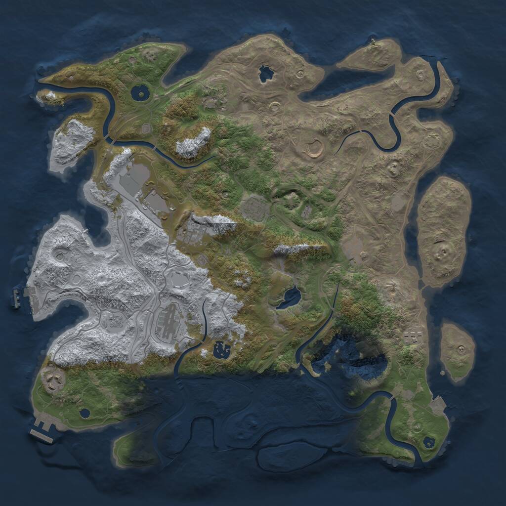 Rust Map: Procedural Map, Size: 4250, Seed: 669962898, 16 Monuments