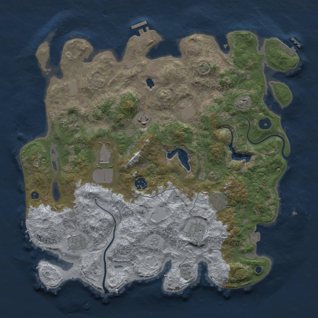 Rust Map: Procedural Map, Size: 4000, Seed: 1901379830, 15 Monuments