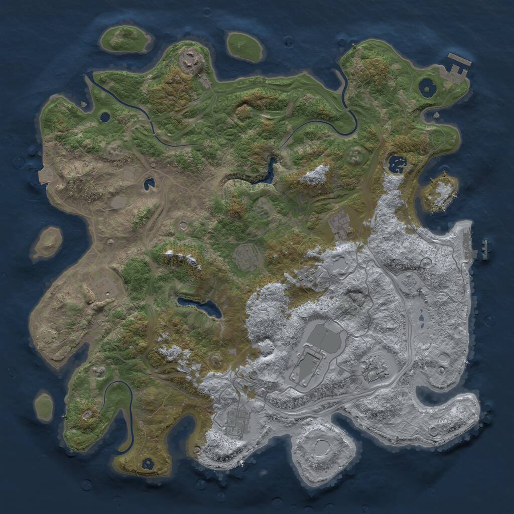 Rust Map: Procedural Map, Size: 4250, Seed: 974180025, 15 Monuments