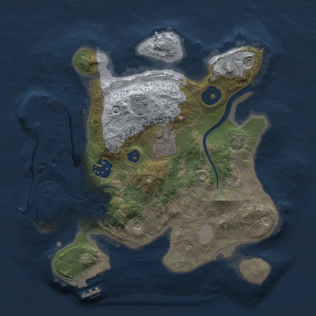 Rust Map: Procedural Map, Size: 2500, Seed: 12538, 8 Monuments