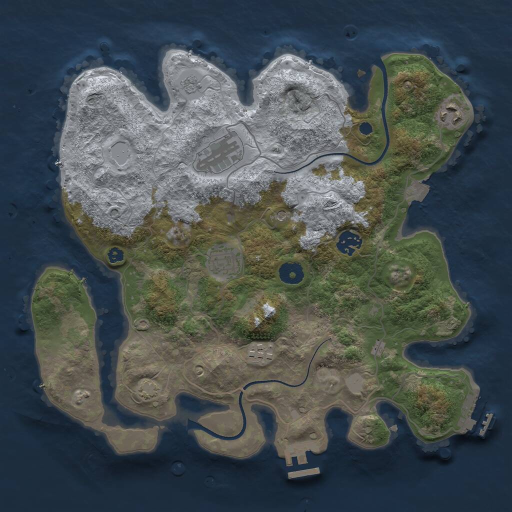 Rust Map: Procedural Map, Size: 3250, Seed: 1289062804, 11 Monuments