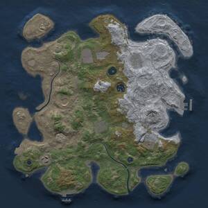 Thumbnail Rust Map: Procedural Map, Size: 3700, Seed: 546, 14 Monuments