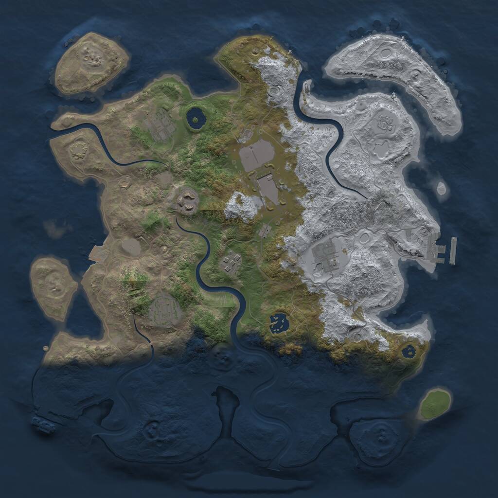 Rust Map: Procedural Map, Size: 3700, Seed: 546, 13 Monuments