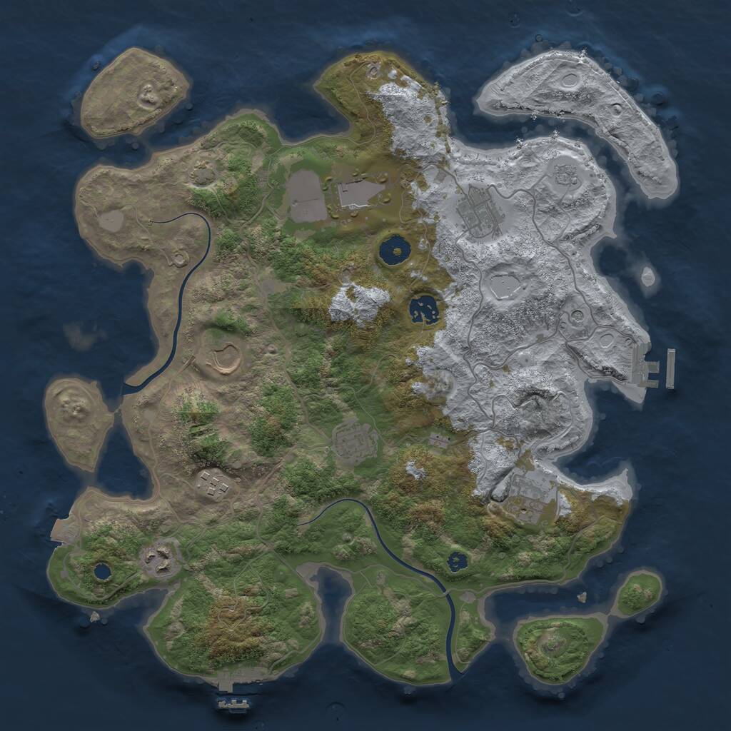 Rust Map: Procedural Map, Size: 3700, Seed: 546, 14 Monuments